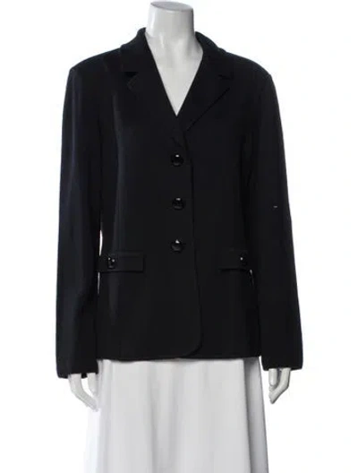 Pre-owned St John Wool Blazer In Blue