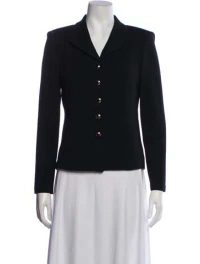 Pre-owned St John Wool Blazer In Blue