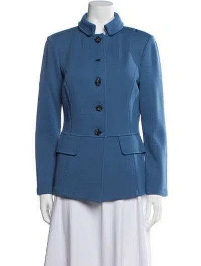 Pre-owned St John Wool Blazer In Blue