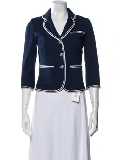 Pre-owned St John Wool Blazer In Blue
