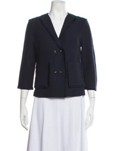 Pre-owned St John Wool Blazer In Blue