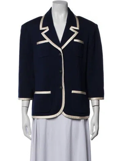 Pre-owned St John Wool Blazer In Blue