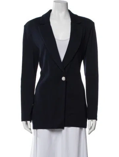 Pre-owned St John Wool Blazer In Blue