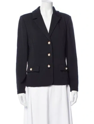 Pre-owned St John Wool Blazer In Blue