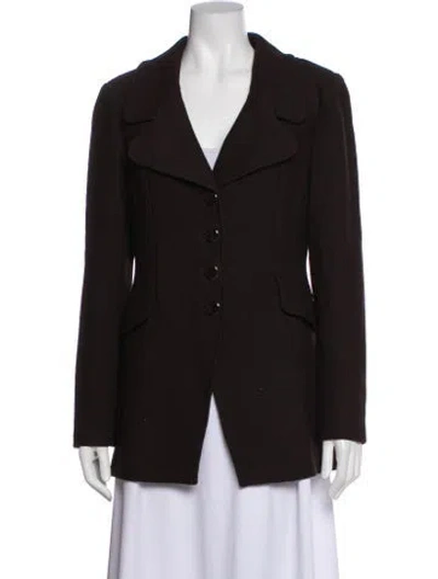 Pre-owned St John Wool Blazer In Brown