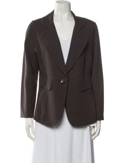 Pre-owned St John Wool Blazer In Brown