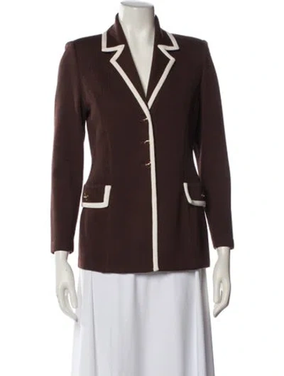 Pre-owned St John Wool Blazer In Brown