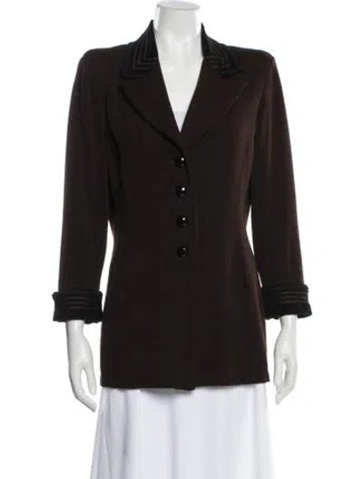 Pre-owned St John Wool Blazer In Brown