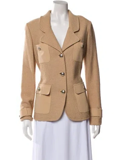 Pre-owned St John Wool Blazer In Brown
