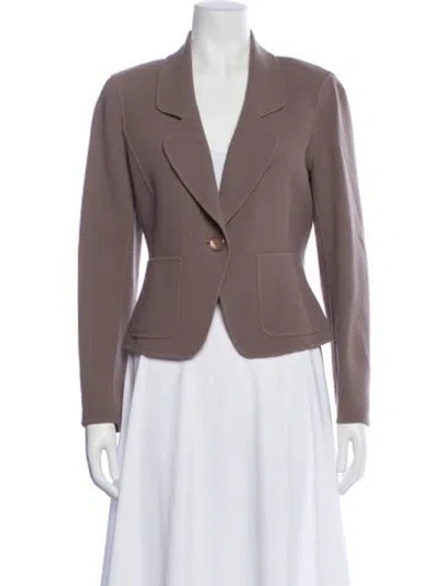 Pre-owned St John Wool Blazer In Brown