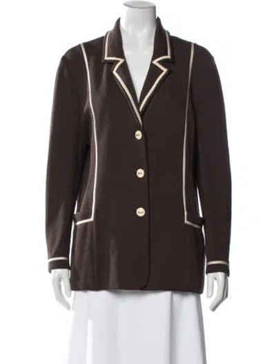 Pre-owned St John Wool Blazer In Brown