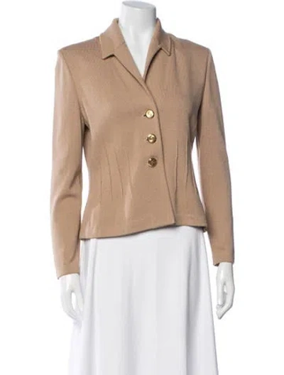 Pre-owned St John Wool Blazer In Brown