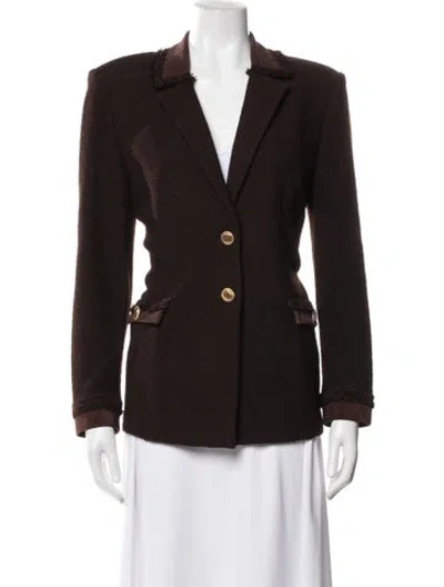 Pre-owned St John Wool Blazer In Brown