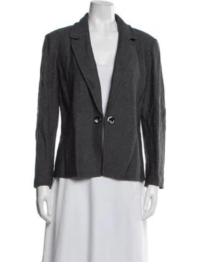 Pre-owned St John Wool Blazer In Gray