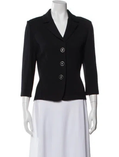 Pre-owned St John Wool Blazer In Gray