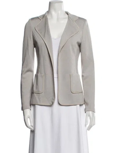 Pre-owned St John Wool Blazer In Gray