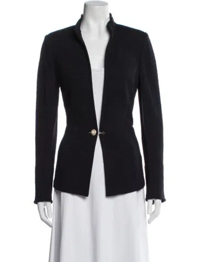 Pre-owned St John Wool Blazer In Gray