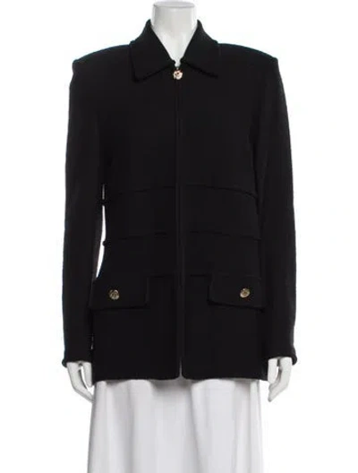 Pre-owned St John Wool Blazer In Gray