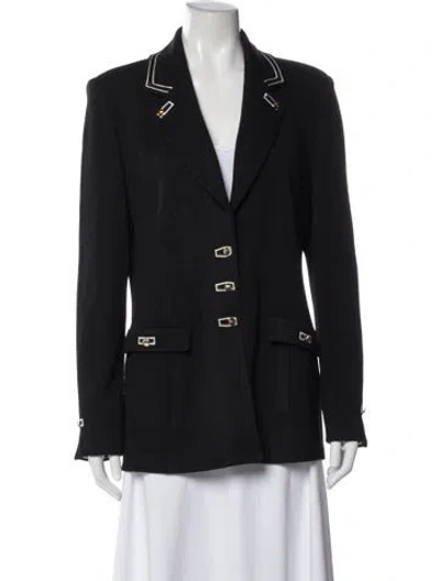 Pre-owned St John Wool Blazer In Gray