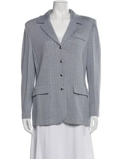 Pre-owned St John Wool Blazer In Gray