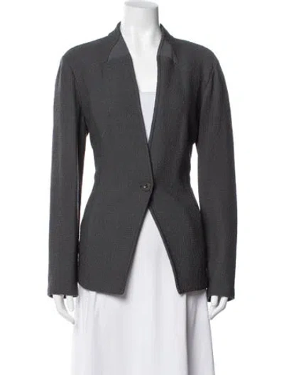 Pre-owned St John Wool Blazer In Gray