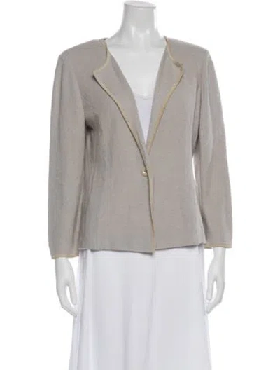 Pre-owned St John Wool Blazer In Gray