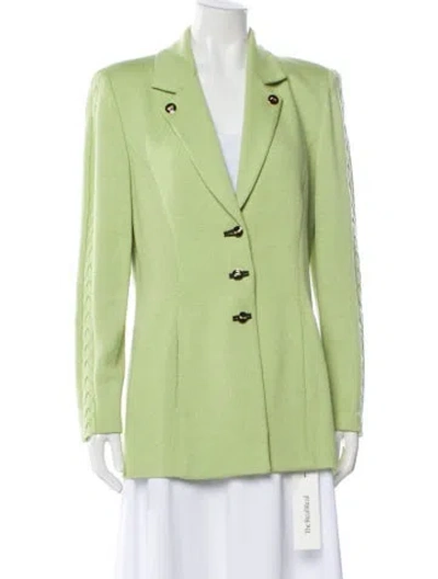 Pre-owned St John Wool Blazer In Green
