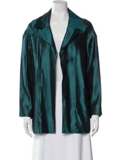Pre-owned St John Wool Blazer In Green