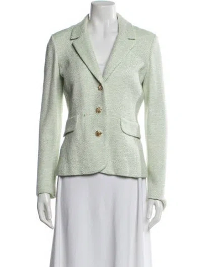 Pre-owned St John Wool Blazer In Green