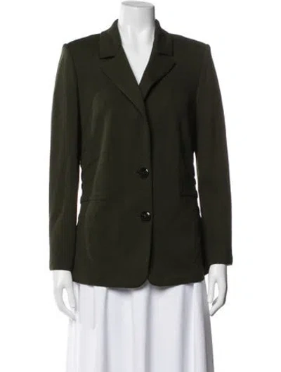 Pre-owned St John Wool Blazer In Green