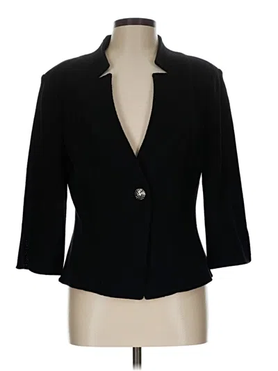 Pre-owned St John Wool Blazer Jacket In Black