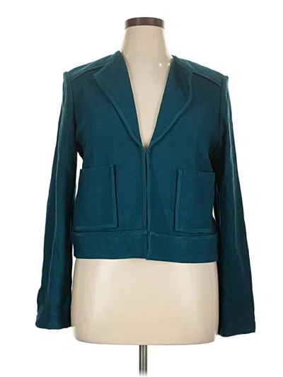 Pre-owned St John Wool Blazer Jacket In Blue