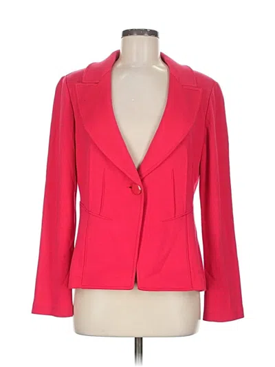 Pre-owned St John Wool Blazer Jacket In Red