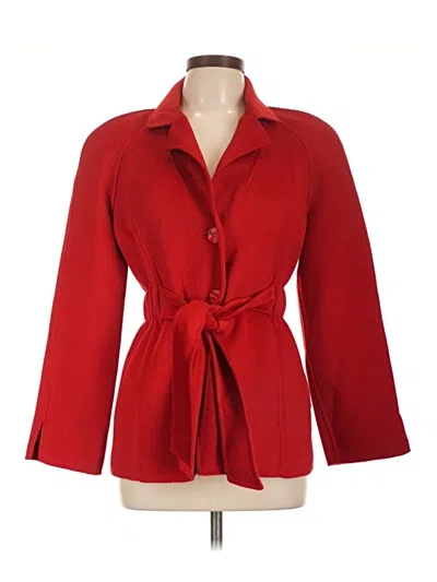 Pre-owned St John Wool Blazer Jacket In Red