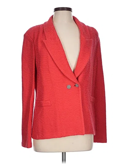 Pre-owned St John Wool Blazer Jacket In Red