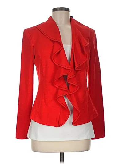 St John Wool Blazer Jacket In Red