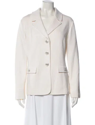 Pre-owned St John Wool Blazer In Neutral