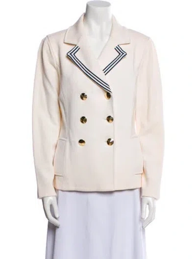 Pre-owned St John Wool Blazer In Neutral