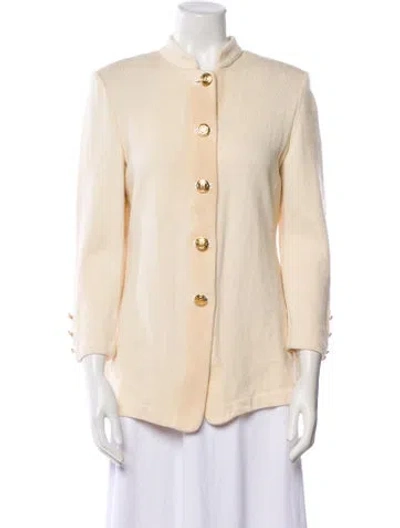 Pre-owned St John Wool Blazer In Neutral