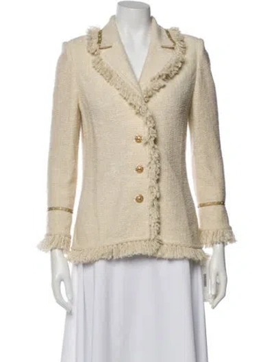 Pre-owned St John Wool Blazer In Neutral