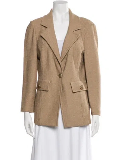 Pre-owned St John Wool Blazer In Neutral