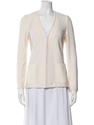 Pre-owned St John Wool Blazer In Neutral