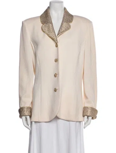 Pre-owned St John Wool Blazer In Neutral