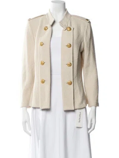 Pre-owned St John Wool Blazer In Neutral