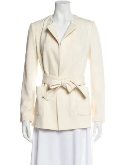 Pre-owned St John Wool Blazer In Neutral