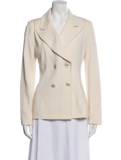 Pre-owned St John Wool Blazer In Neutral