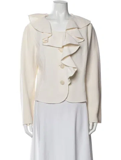 Pre-owned St John Wool Blazer In Neutral