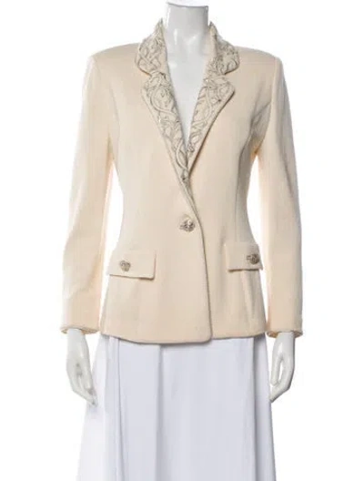 Pre-owned St John Wool Blazer In Neutral