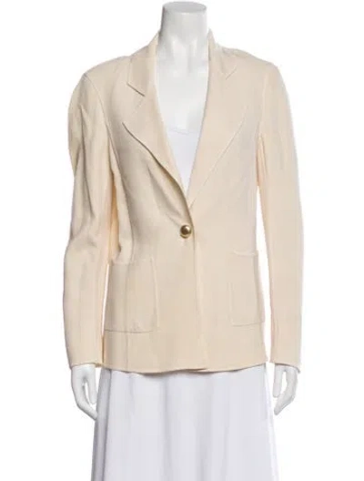 Pre-owned St John Wool Blazer In Neutral