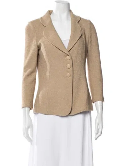 Pre-owned St John Wool Blazer In Neutral